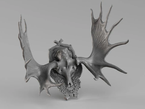 001721 Moose Skull with Antlers Raw 3D Scan 3D Print Model