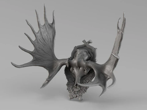 001721 Moose Skull with Antlers Raw 3D Scan 3D Print Model