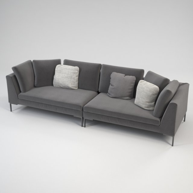 lipende sofa 3D 模型 .c4d .max .obj .3ds .fbx .stl .blend 