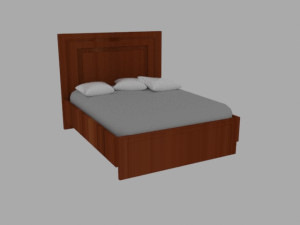 bed for the bedroom double bed with pillows 3D 모델
