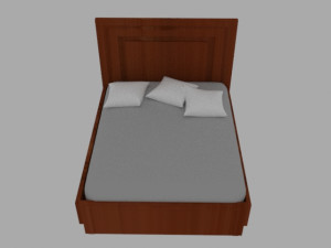 bed for the bedroom double bed with pillows 3D मॉडल