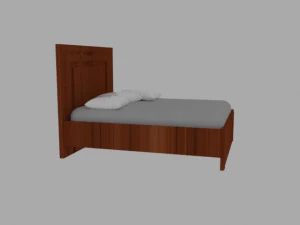 bed for the bedroom double bed with pillows 3D Model