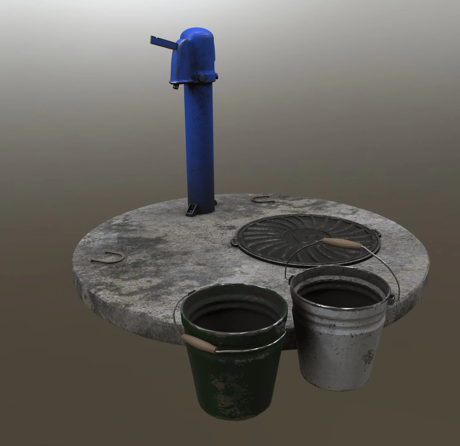 old soviet water pump 3D Model .c4d .max .obj .3ds .fbx .stl .blend 