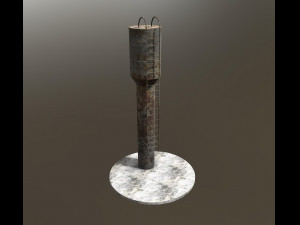old soviet water tower Modello 3D