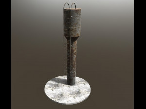 old soviet water tower Modello 3D