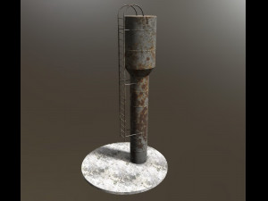 old soviet water tower Modello 3D
