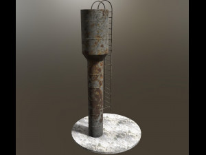 old soviet water tower Modello 3D