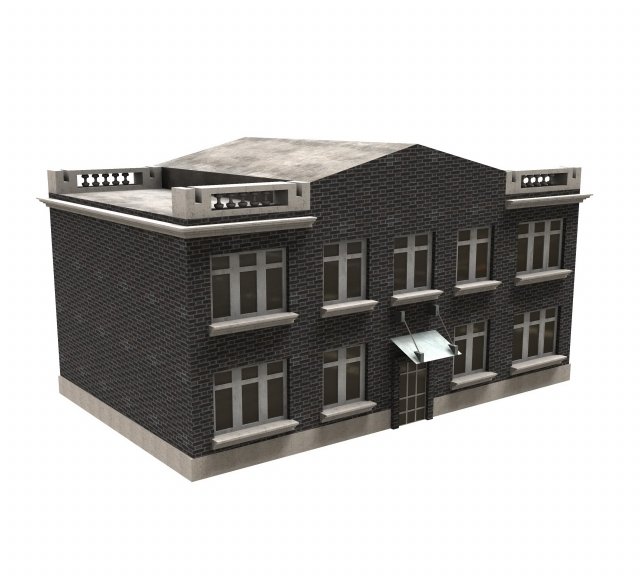 colonial house Modello 3D .c4d .max .obj .3ds .fbx .stl .blend 