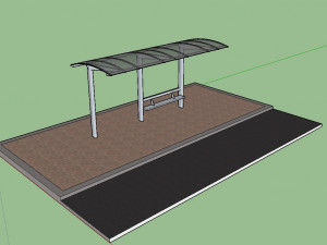 bus stop paradero de autobus 3D Model