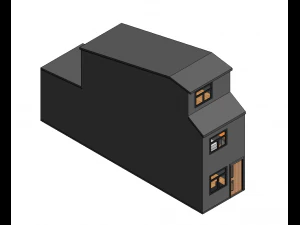 casa em relação à casa pequena Modelo 3D