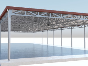 steel roof Model 3D