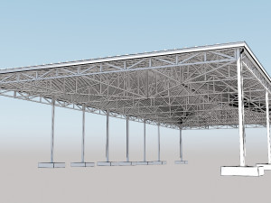 steel roof 3D 模型
