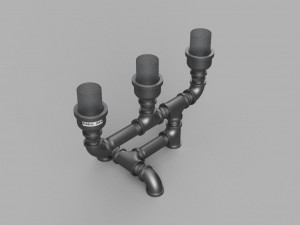 steampunk table candle holder Modèle 3D
