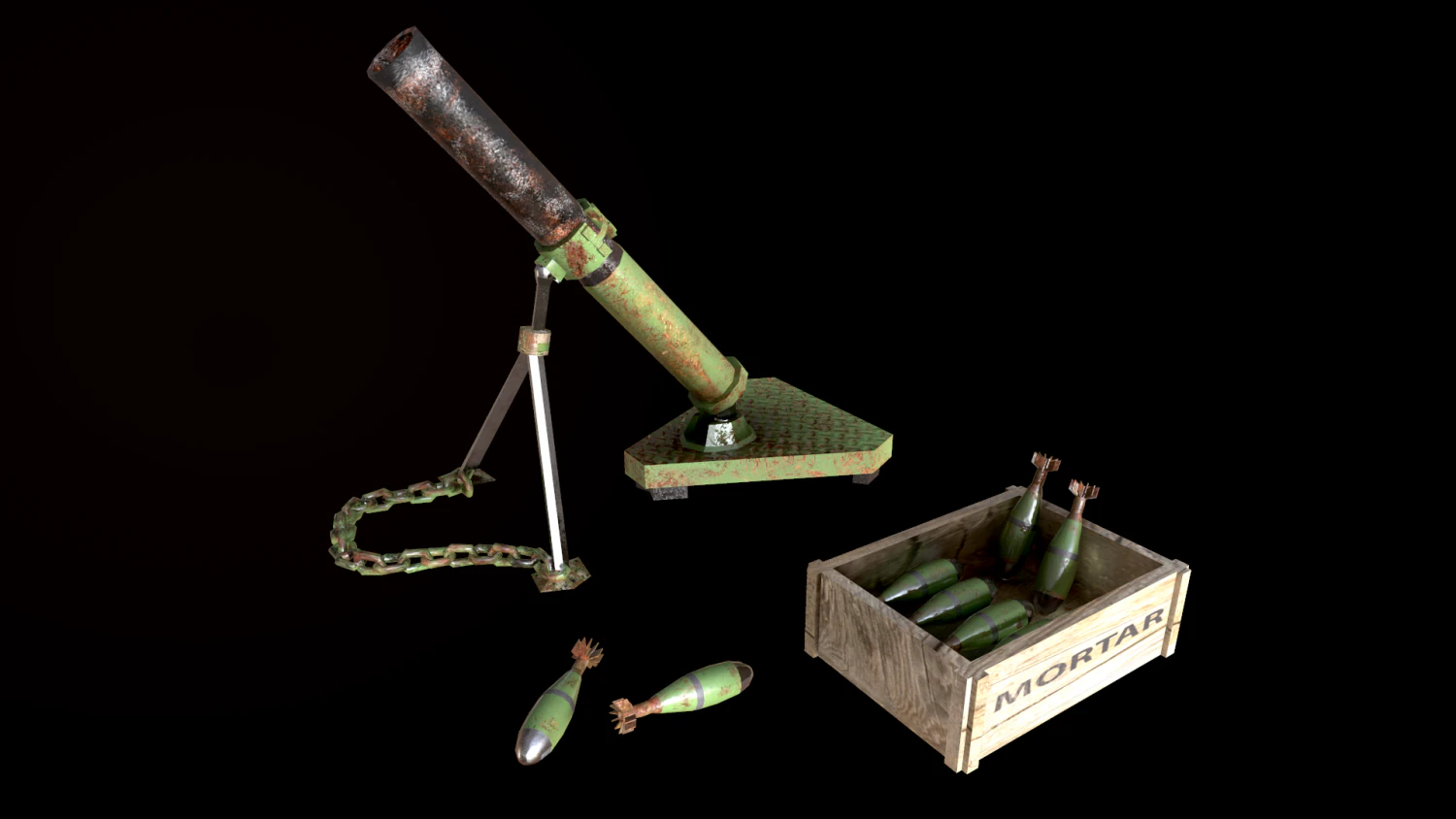mortar 3D Model .c4d .max .obj .3ds .fbx .stl .blend 