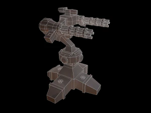 Gatling Turret 3D Model