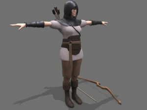 Archer Girl Low-poly Modelo 3D