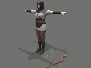 Archer Girl Low-poly 3D 模型