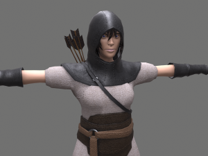 Archer Girl Low-poly 3D 模型
