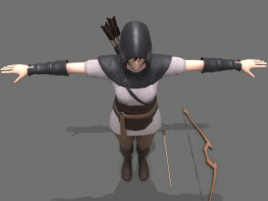 Archer Girl Low-poly 3D 模型