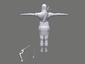 Archer Girl Low-poly 3D 模型
