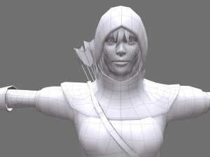 Archer Girl Low-poly 3D 模型