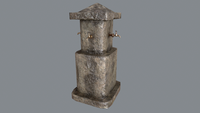 Multiple Drinking Water Taps 3D Model .c4d .max .obj .3ds .fbx .stl .blend 