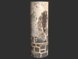 Alte besch&auml;digte S&auml;ule Pbr 4k Textur CG Texturen