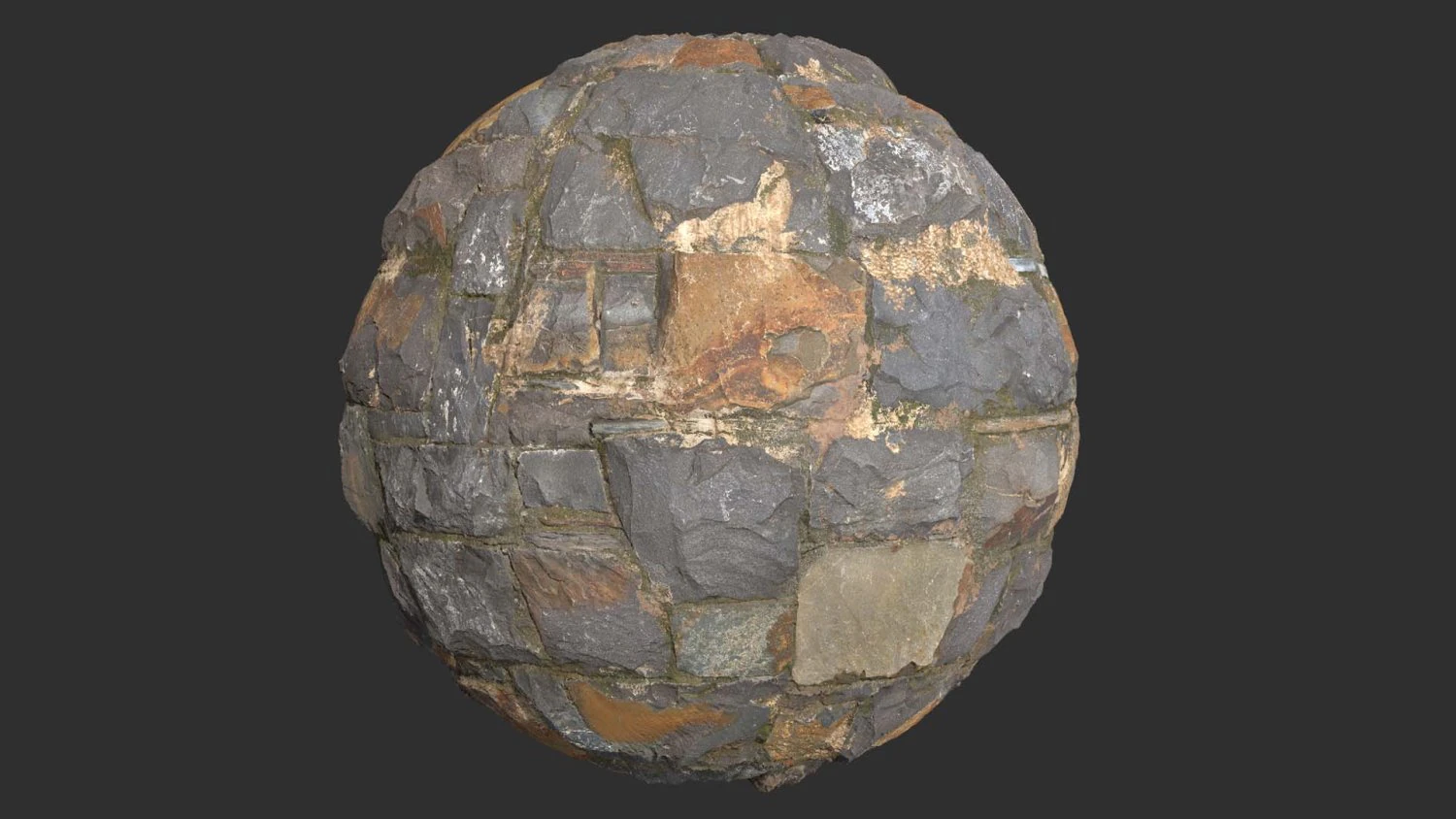 Damaged Slate Stone Wall 4k Pbr Texture CG Textures .c4d .max .obj .3ds .fbx .stl .blend 