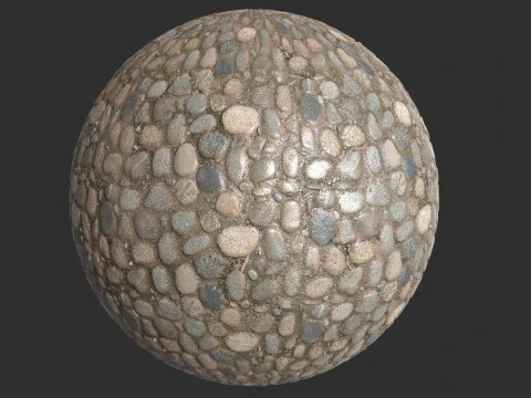 川の石の地面 4k Pbr テクスチャ CG テクスチャ