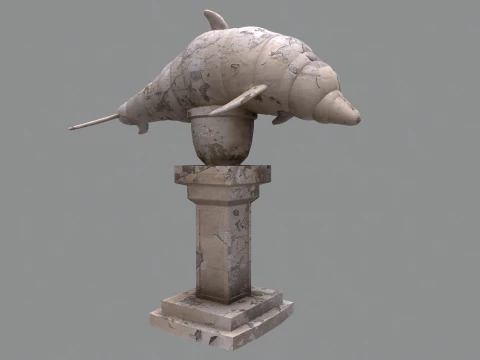 Dolphin Garden Decoration statue 3D Model