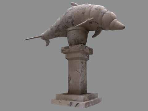 Dolphin Garden Decoration statue 3D 模型