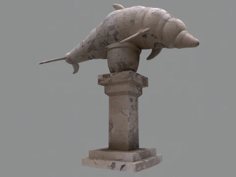Dolphin Garden Decoration statue 3D Model