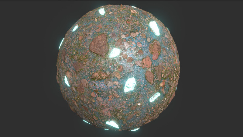 Glowing Blue Rocks 4k Texture CG 텍스쳐 .c4d .max .obj .3ds .fbx .stl .blend 