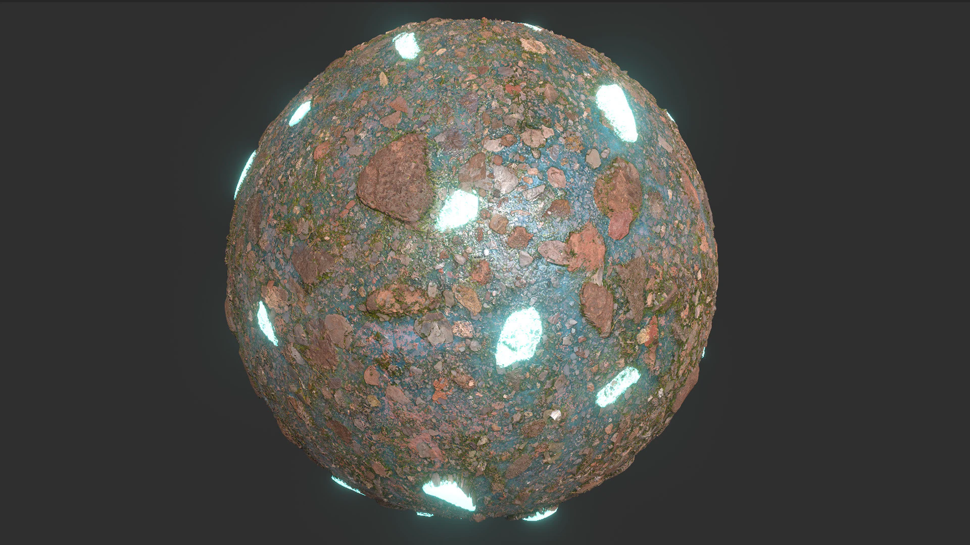 Glowing Blue Rocks 4k Texture CG Textures .c4d .max .obj .3ds .fbx .stl .blend 
