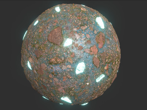 Glowing Blue Rocks 4k Texture Texturas CG