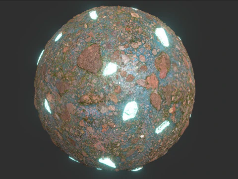 Gl&uuml;hende blaue Felsen 4K-Textur CG Texturen