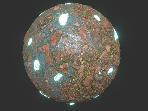 Glowing Blue Rocks 4k Texture CG 텍스쳐