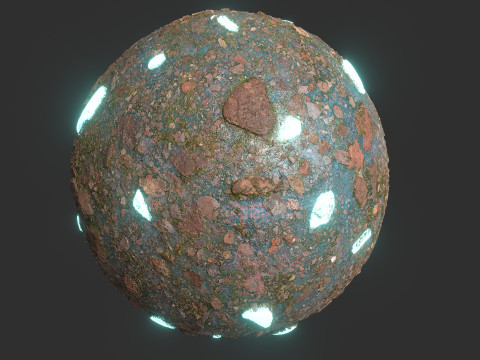 Glowing Blue Rocks 4k Texture CG 텍스쳐
