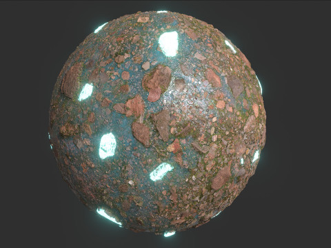 Glowing Blue Rocks 4k Texture CG 텍스쳐