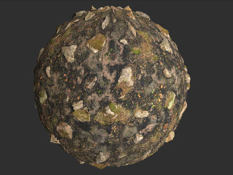 火災被害森林地面岩Pbr 4kテクスチャ CG テクスチャ