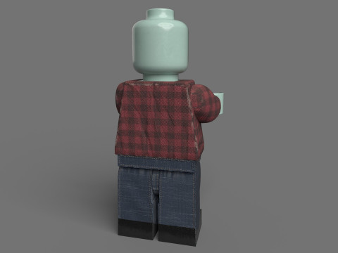 Zombie Lego Toy Low-poly Modelo 3D