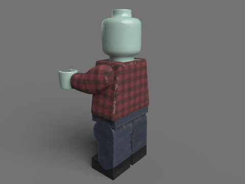 Zombie Lego Toy Low-poly 3D Model