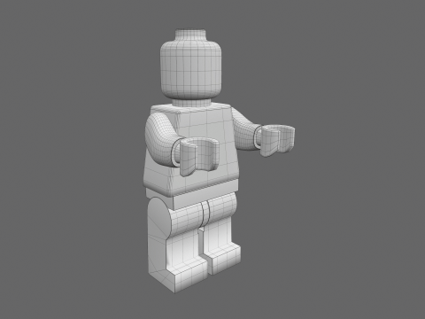 Zombie Lego Toy Low-poly Modelo 3D