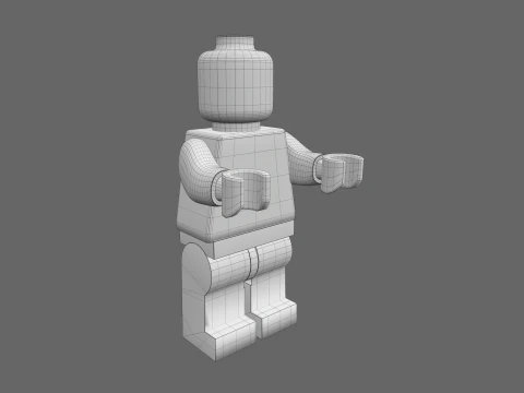 Zombie Lego Toy Low-poly 3D Model