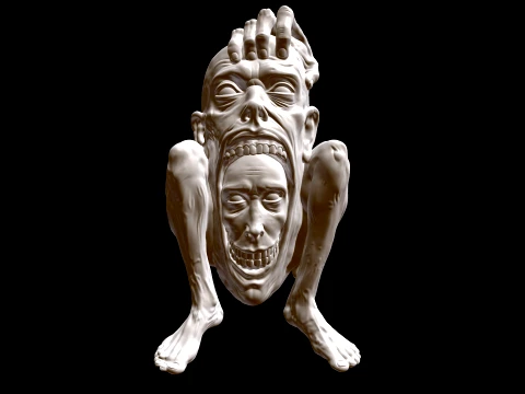 Mawborn Double-Faced Horror Monster STL for 3D Printing 3Dプリントモデル