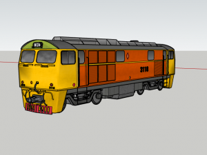 50s electric locomotive 3D-Modell