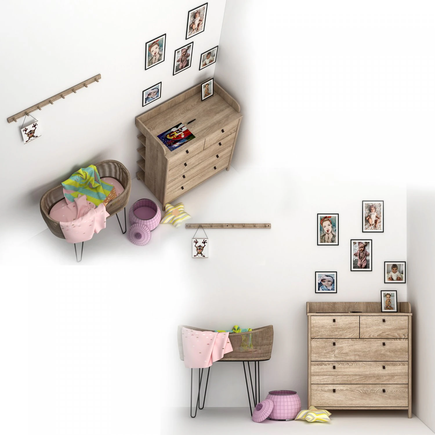 desk baby 3D Model .c4d .max .obj .3ds .fbx .stl .blend