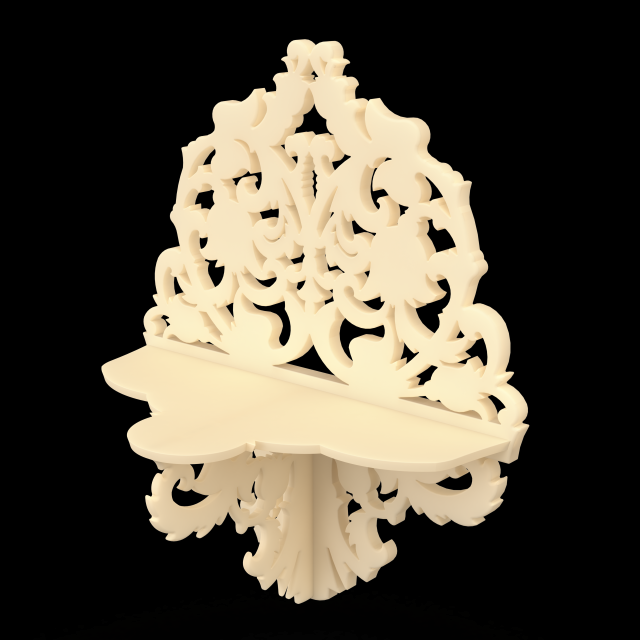 carved wall shelf 3D Model .c4d .max .obj .3ds .fbx .stl .blend 