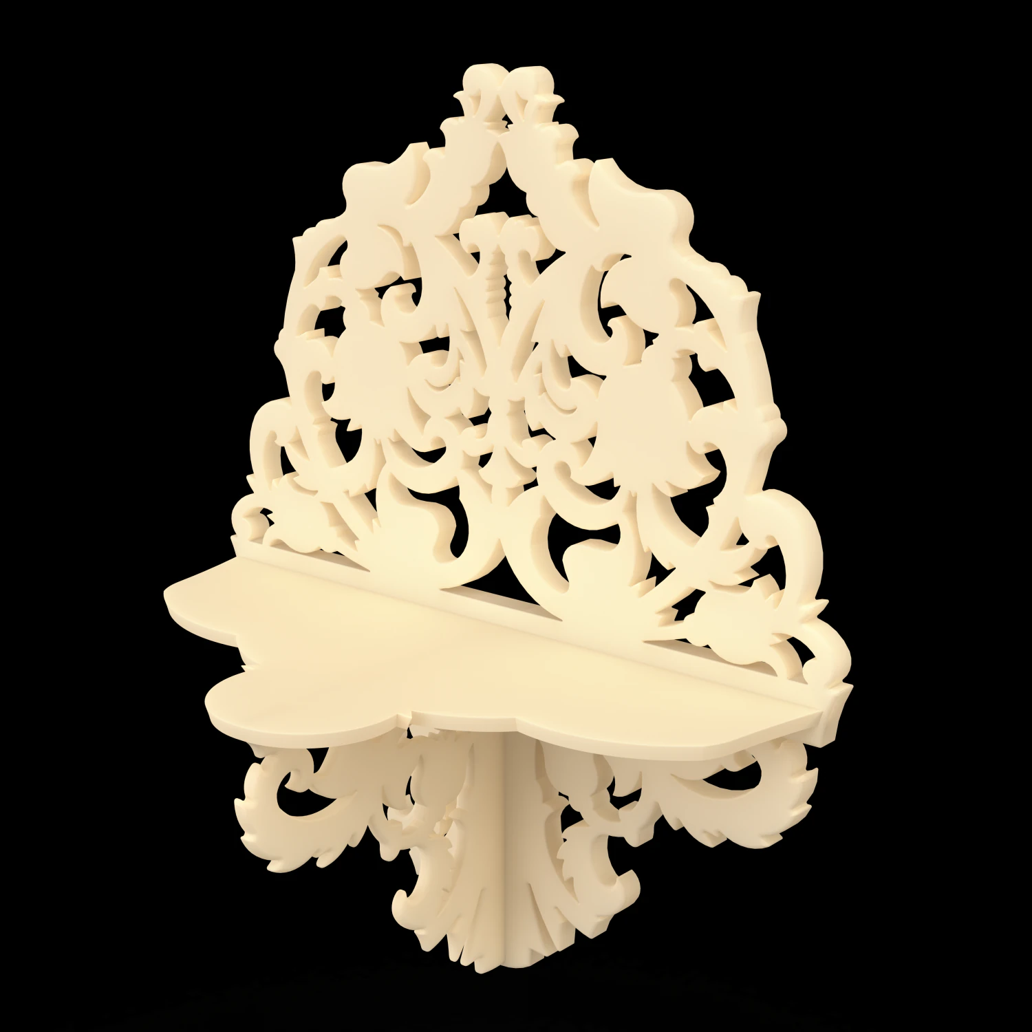 carved wall shelf 3D Model .c4d .max .obj .3ds .fbx .stl .blend 