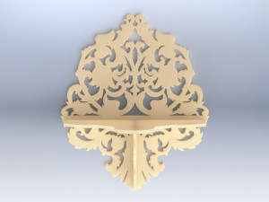 carved wall shelf 3D Model